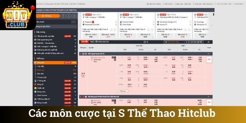 Các môn cược tại S Thể Thao Hitclub