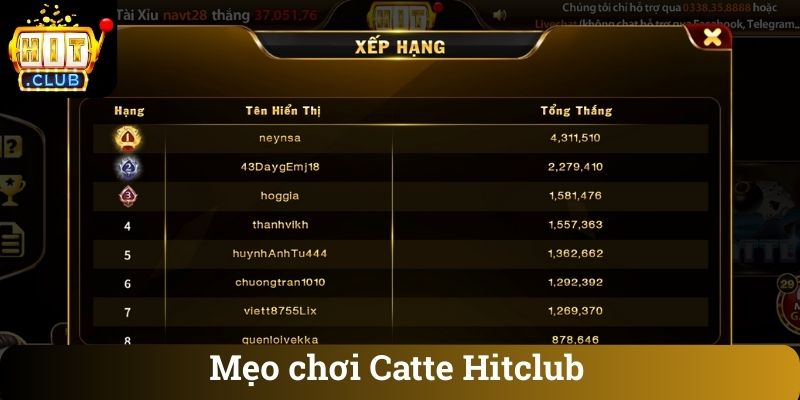 Mẹo chơi Catte Hitclub